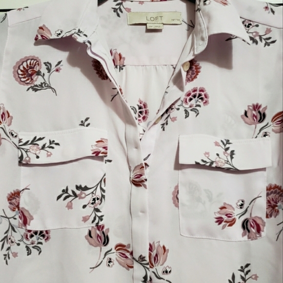 Loft Womans Purple Floral Blouse - Picture 2 of 9